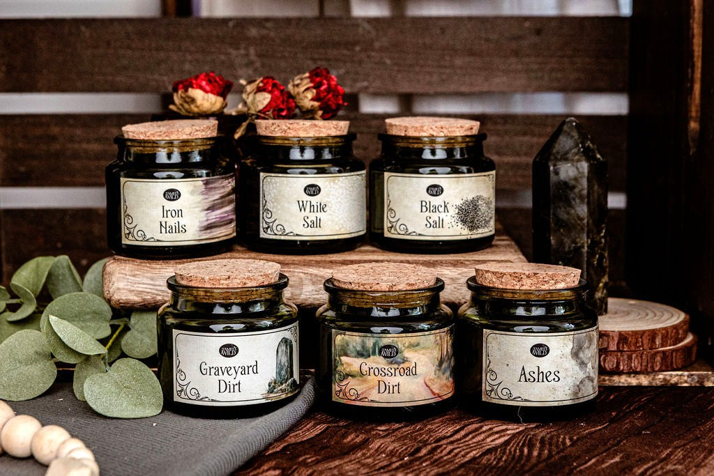 Ritual Elements Jars & Labels (Set of 6)