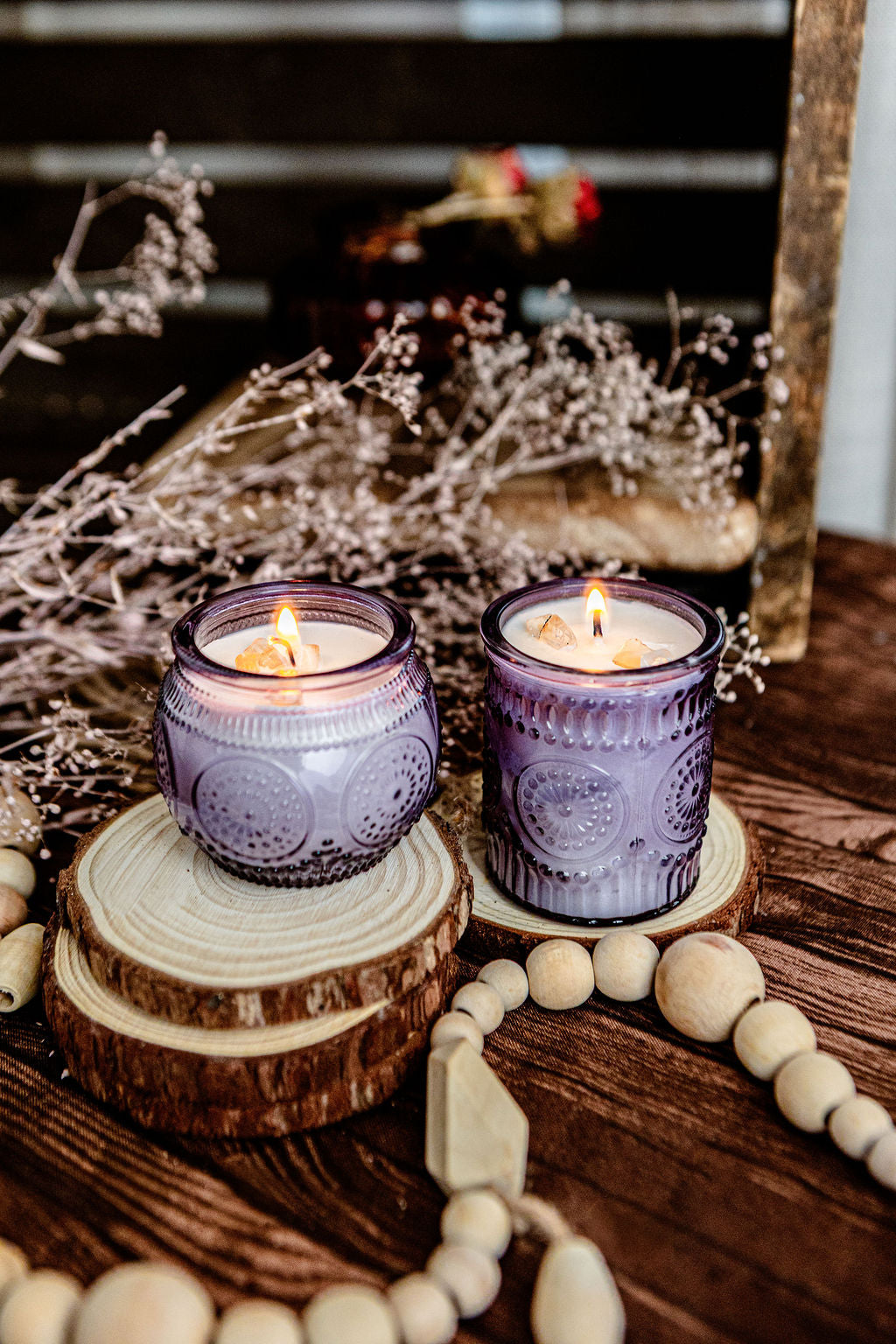 Vintage Glass Altar Candle