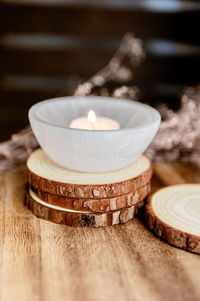 Triple Moon Selenite Bowl