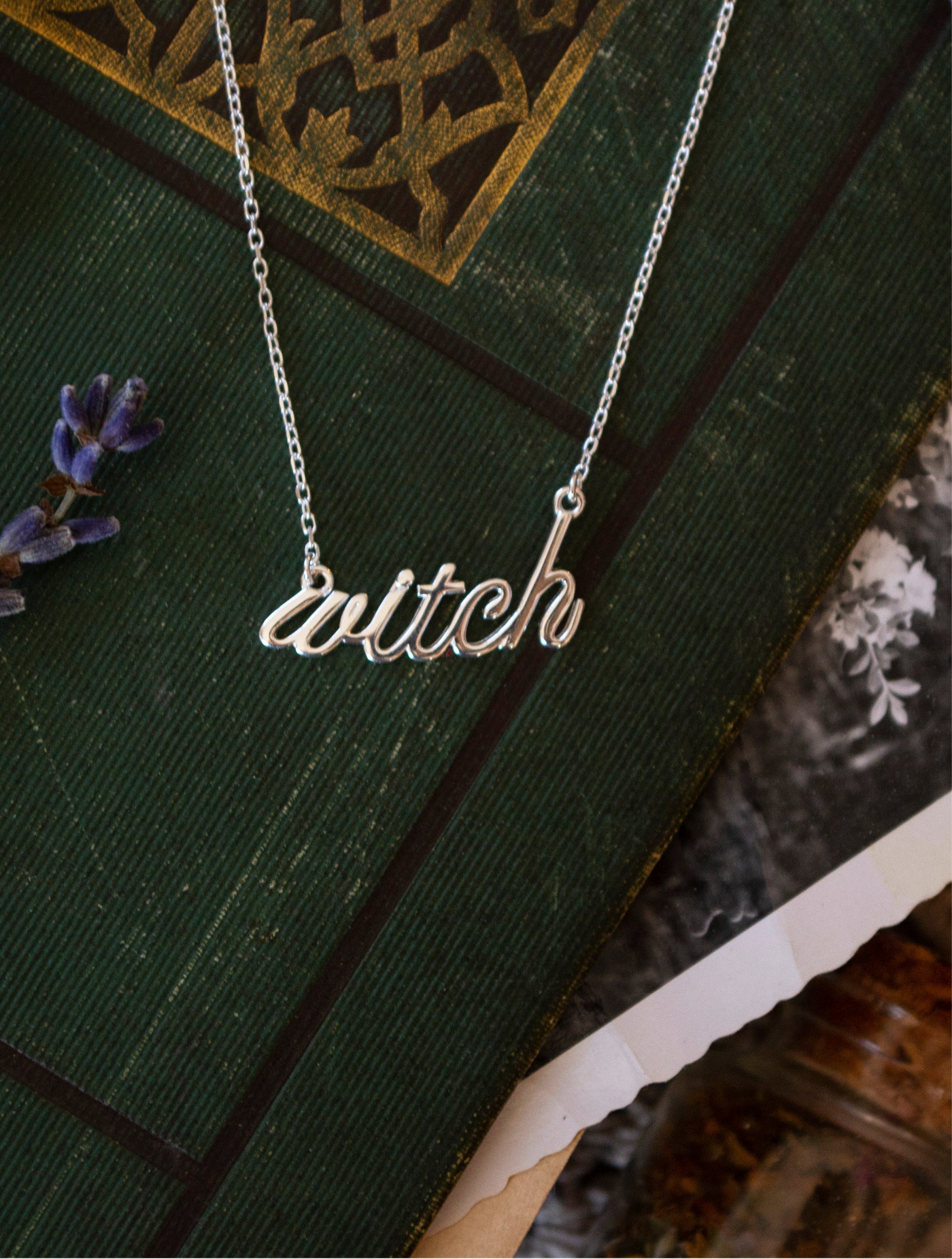 "WITCH" Necklace (Silver Plated)