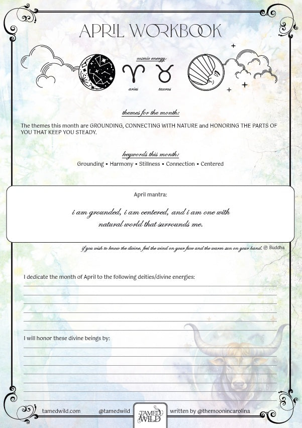 Free April Intentions Workbook