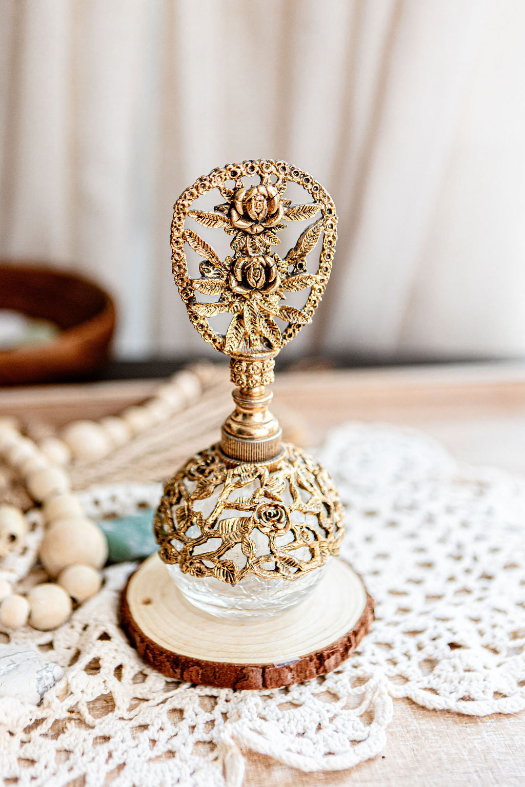 Round Antique Glass Bottle
