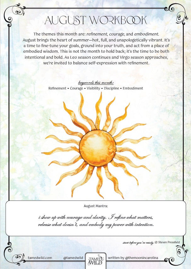 Free August Workbook