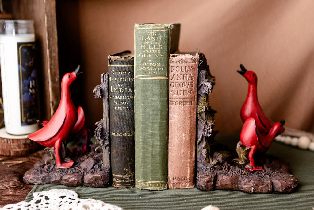 Vintage Red Geeze Book Ends