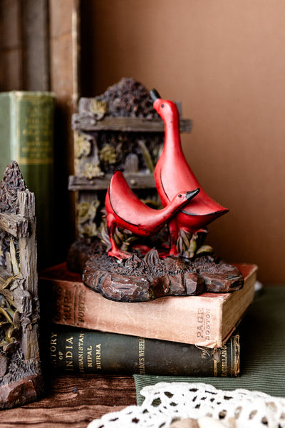 Vintage Red Geeze Book Ends