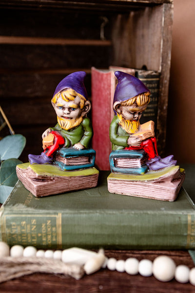 Vintage Gnome Book Ends