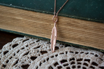 Rose Gold Feather Necklace