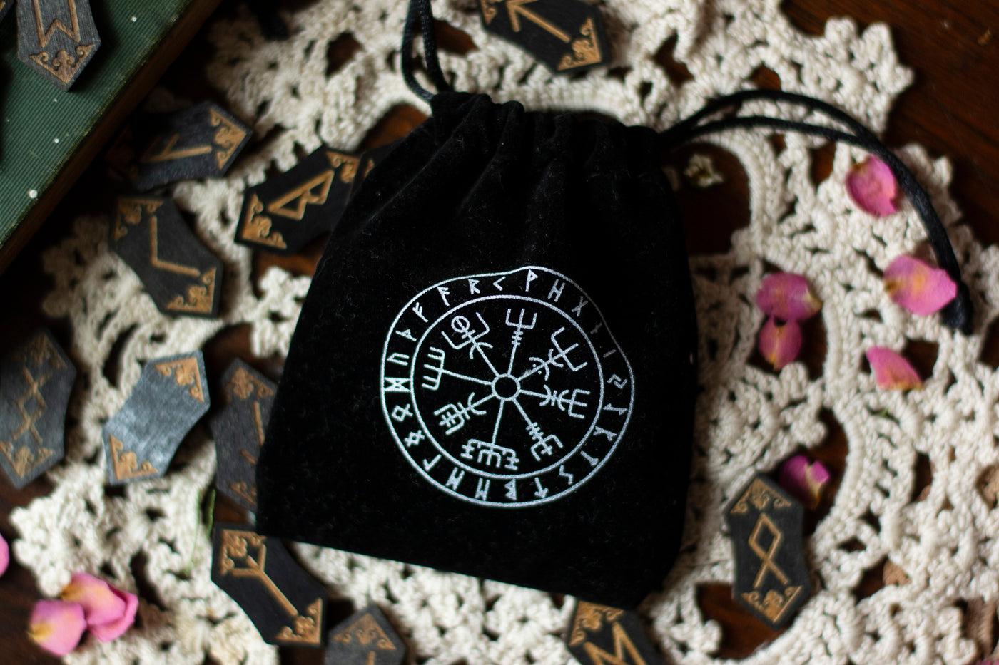 Hand Carved Wooden Runes Set