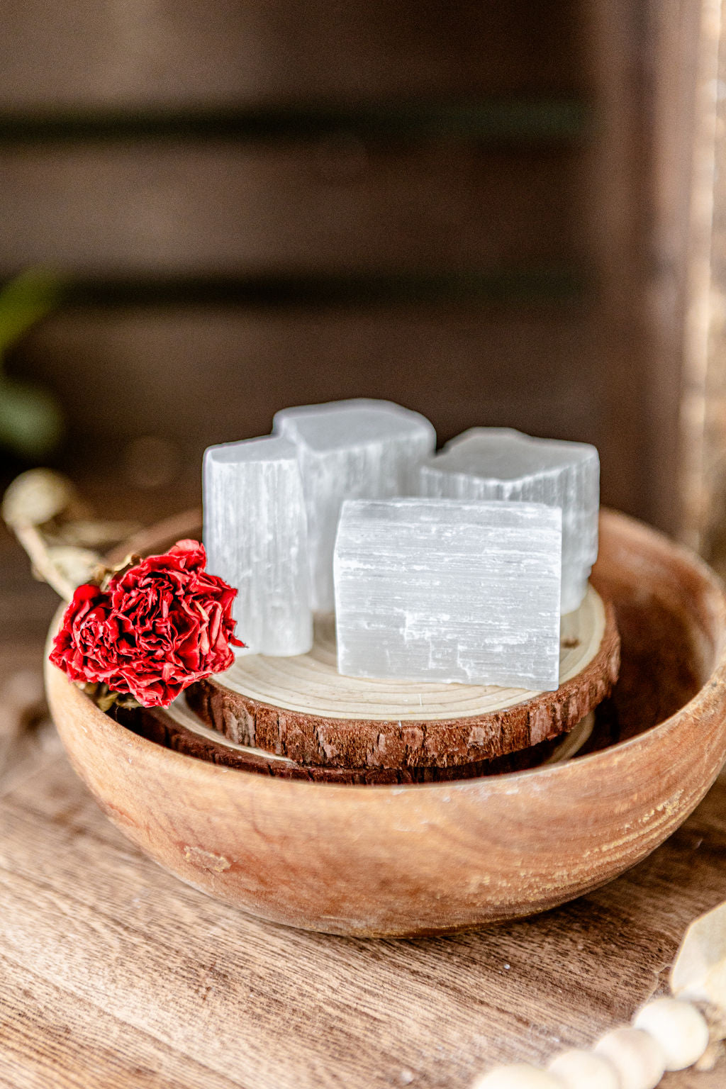 Selenite Rough Stones (Set of 2)