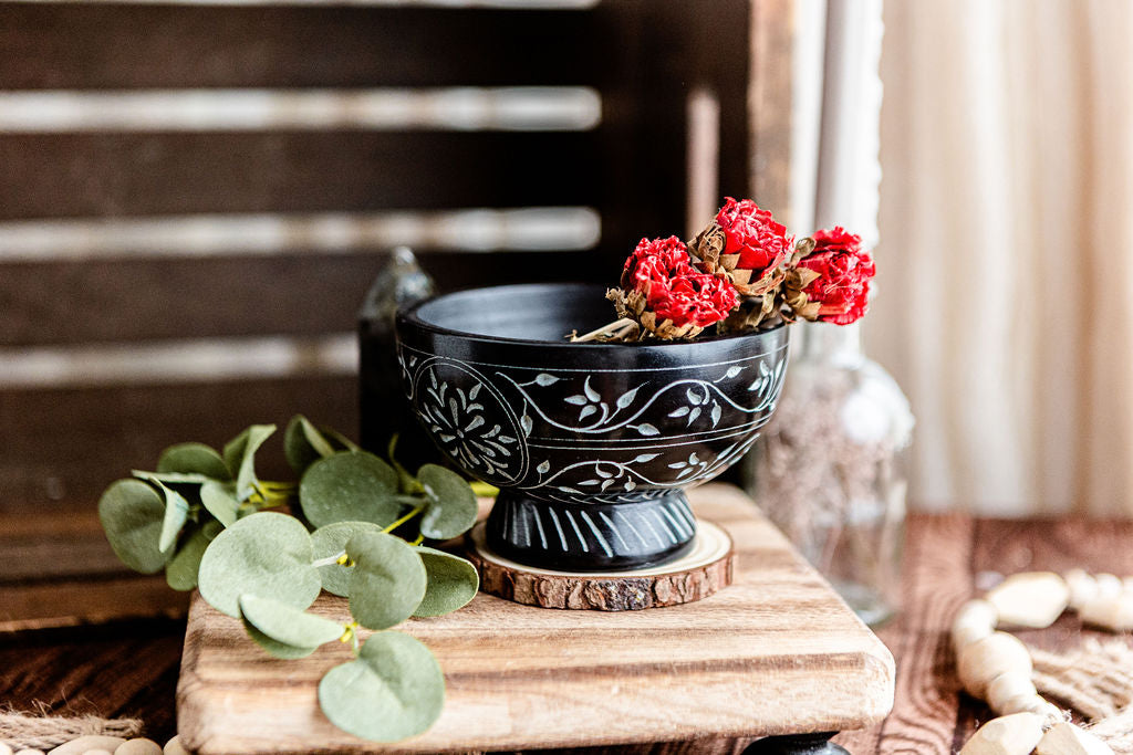 Black Soapstone Offering Bowl