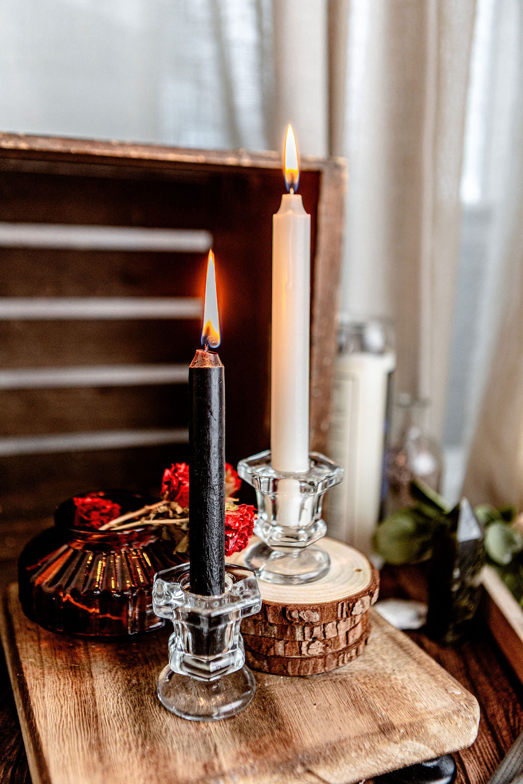 Glass Candle Holders - Set of 2