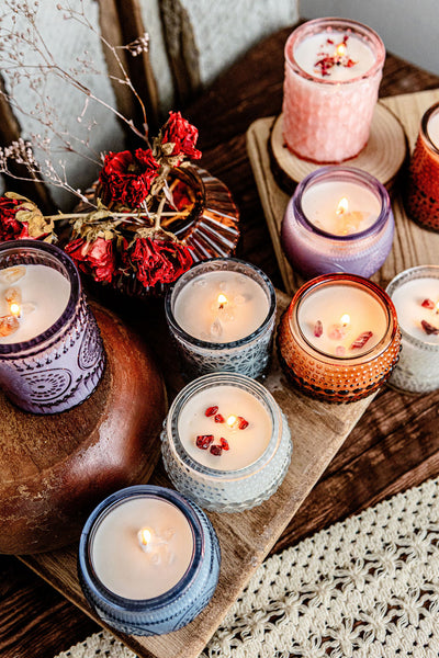 Vintage Glass Altar Candles