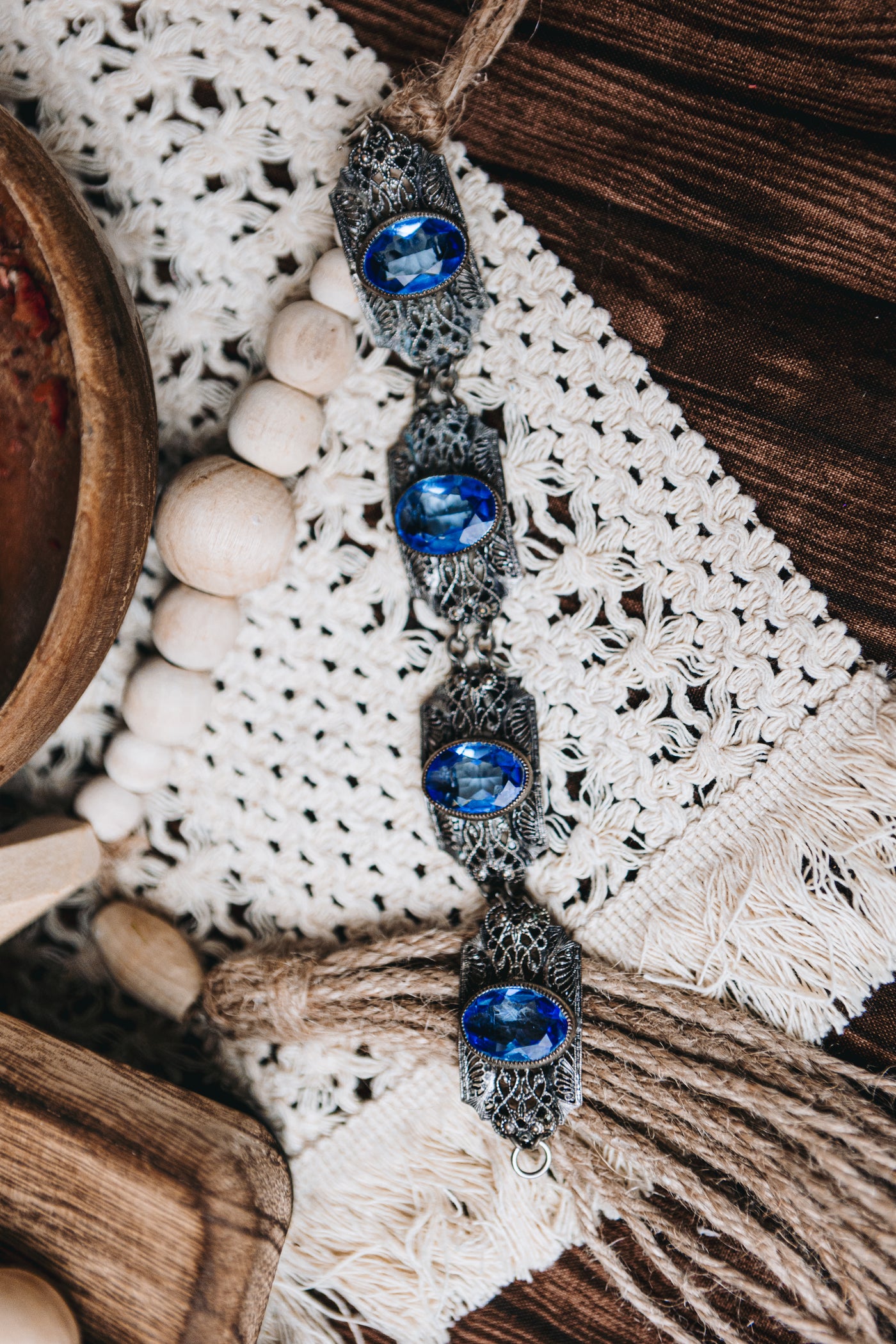 Sapphire Glass Antique Bracelet