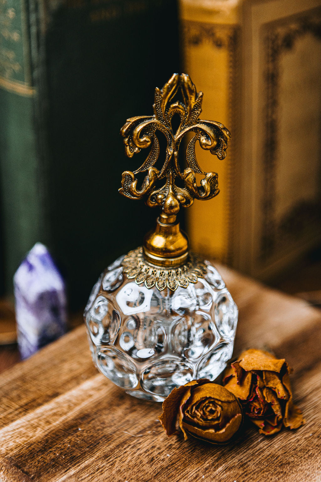 Round Antique Glass Bottle