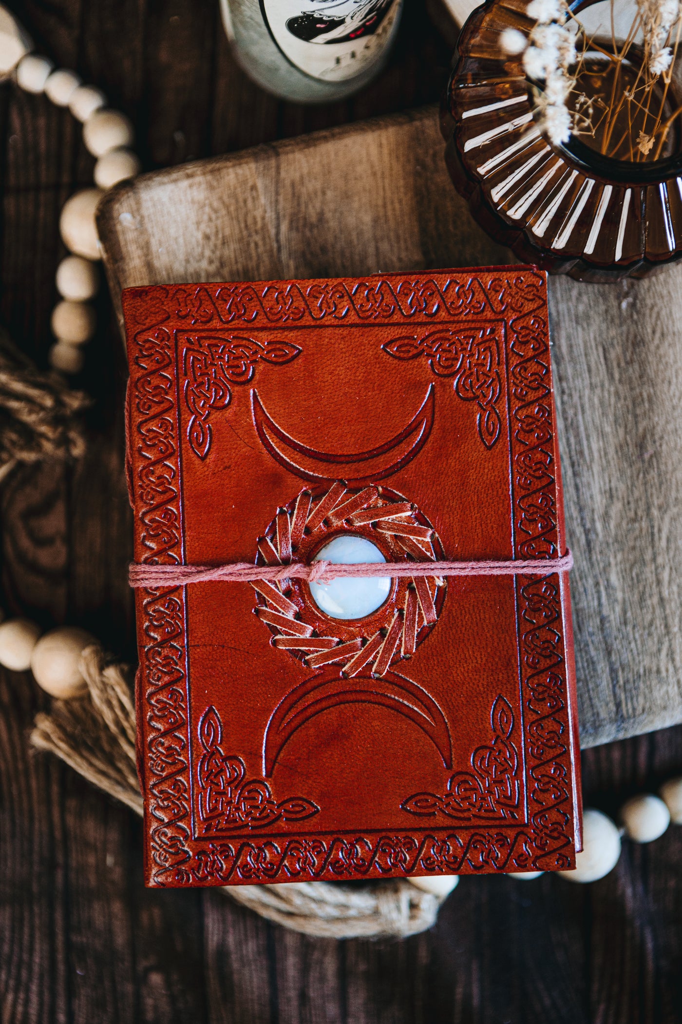 Triple Moon Leather Journal