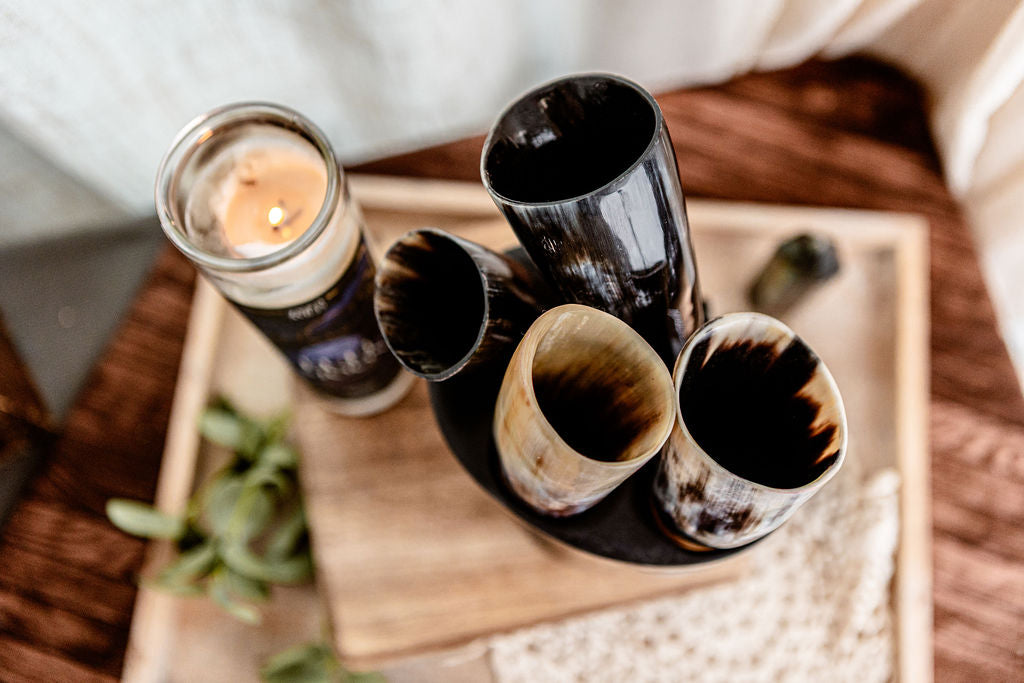 Buffalo Horn Mug Set