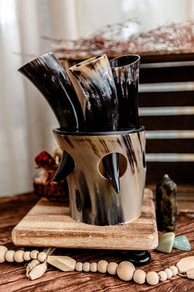 Buffalo Horn Mug Set