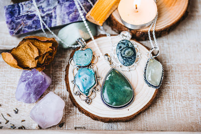 Silver & Stone Amulet Necklaces