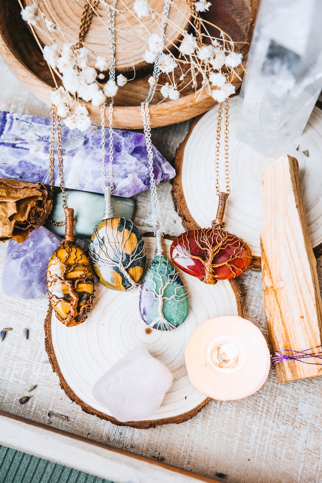 Wire Wrapped Stone Necklaces