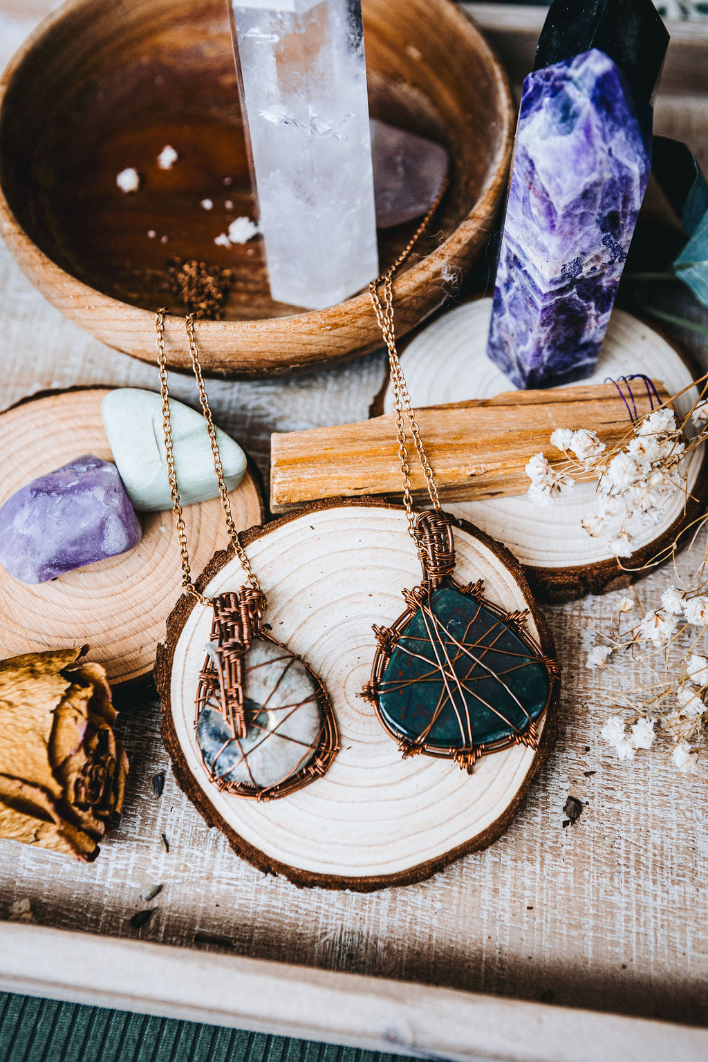 Wire Wrapped Stone Necklaces