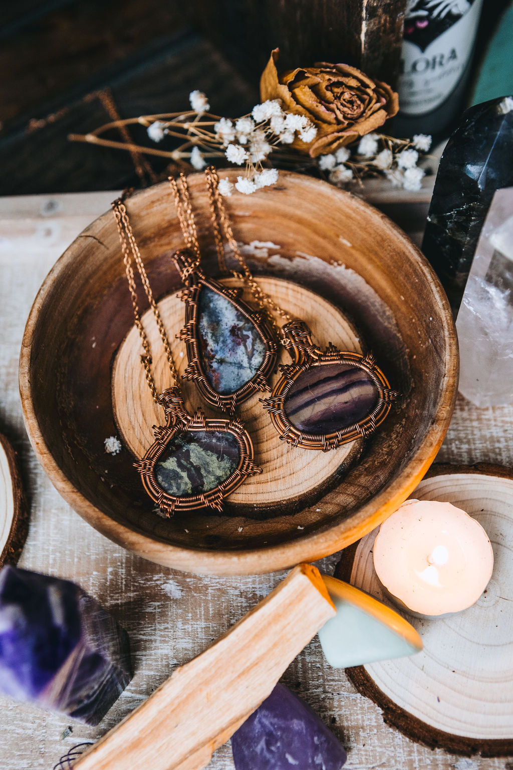 Wire Wrapped Stone Necklaces