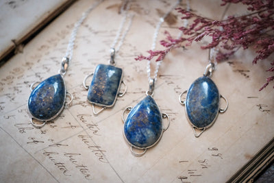 Sodalite Amulet Necklace (Sterling Silver)