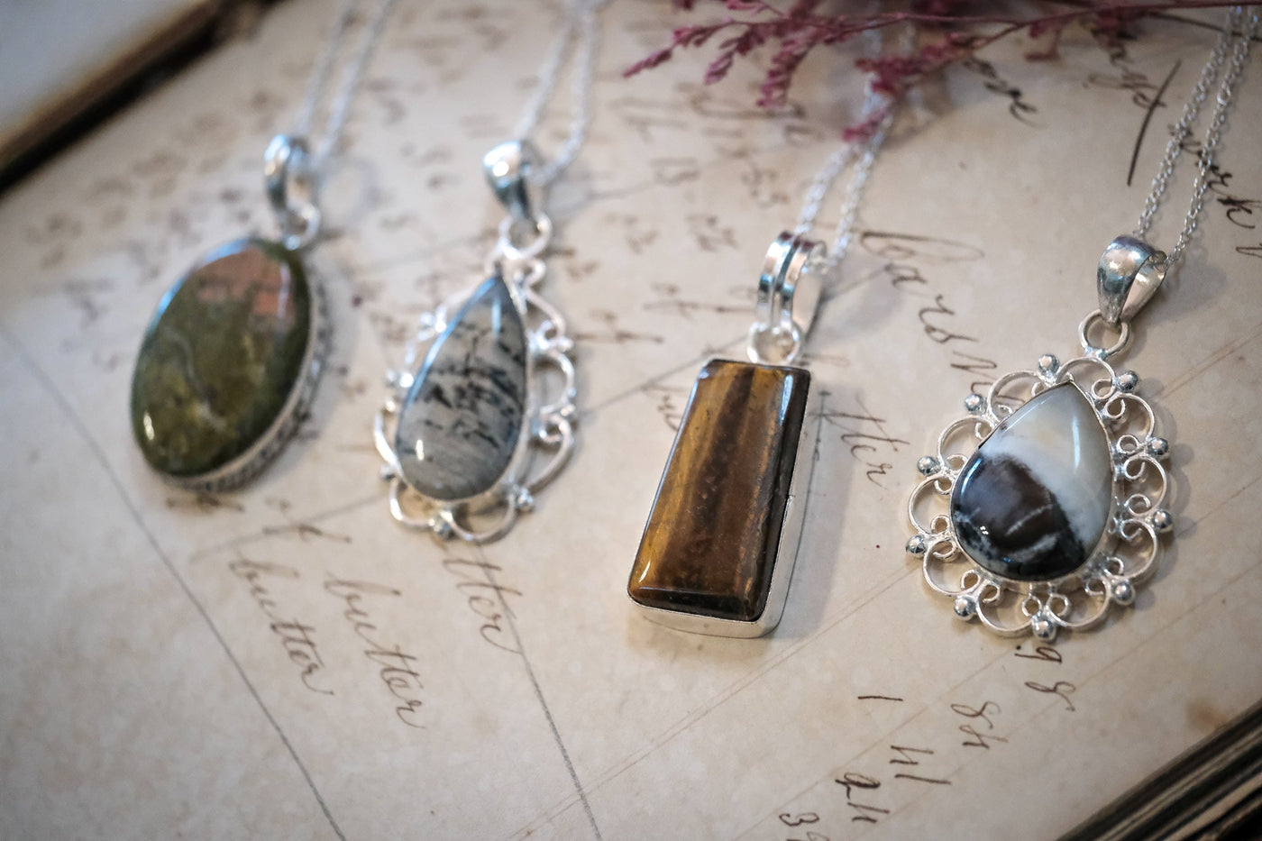 Amulet Necklace-Various Stones