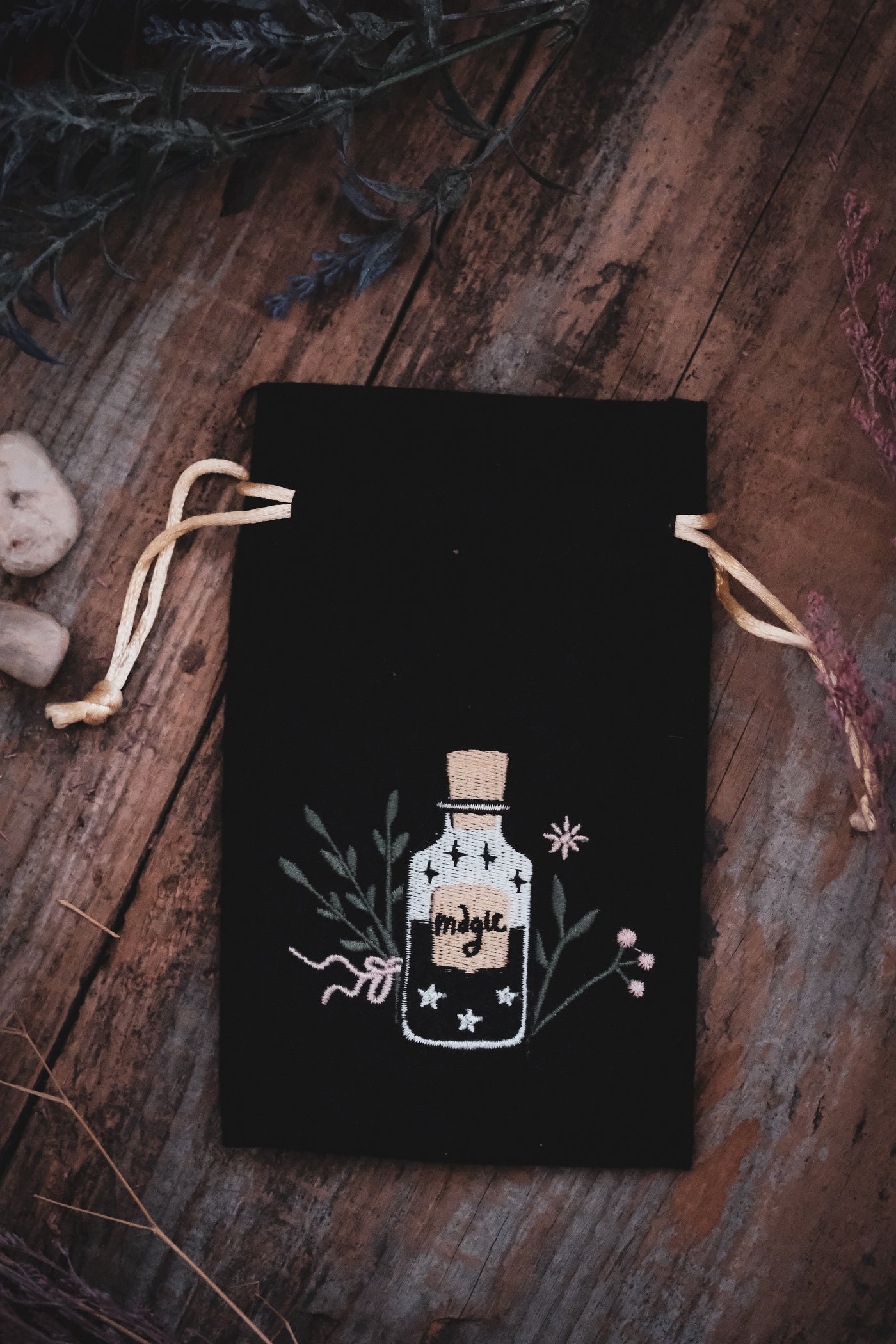 Magic Bottle Embroidered Tarot Bag